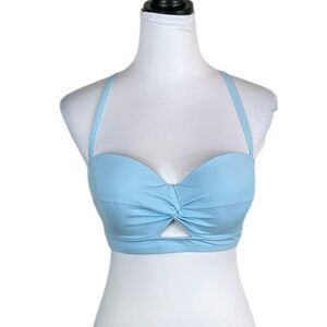 Shade & Shore Women’s Blue Retro Style Swimsuit Top, Size 6